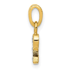 14KY with Rhodium Diamond Letter P Initial Pendant