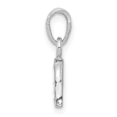 14KW Rhodium-plated Diamond Letter I Initial Pendant