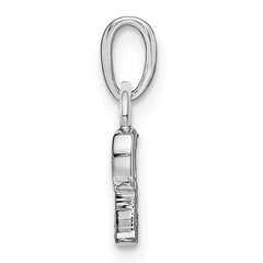 14KW Rhodium-plated Diamond Letter P Initial Pendant