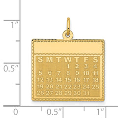 14k Wednesday the First Day Calendar Pendant