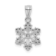14k White Gold Snowflake Pendant - 3