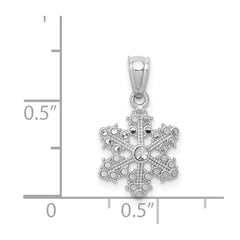 14k White Gold Snowflake Pendant - 3