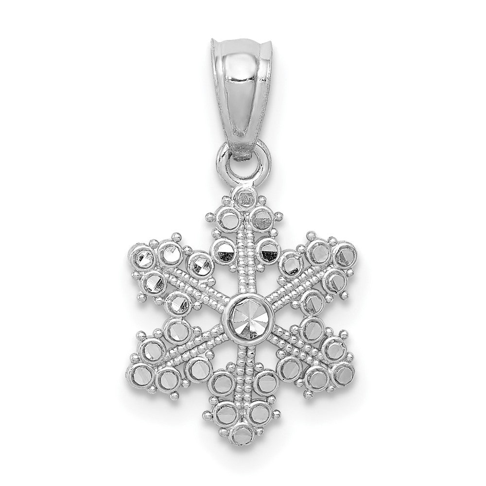 14k White Gold Snowflake Pendant - 3