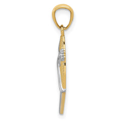 14K w/Rhodium Ballet Shoe Pendant