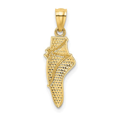 14K w/Rhodium Ballet Shoe Pendant