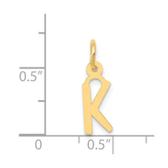 14k Small Slanted Block Letter K Initial Charm