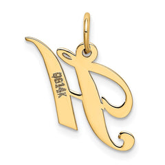 14K Small Fancy Script Letter H Initial Charm