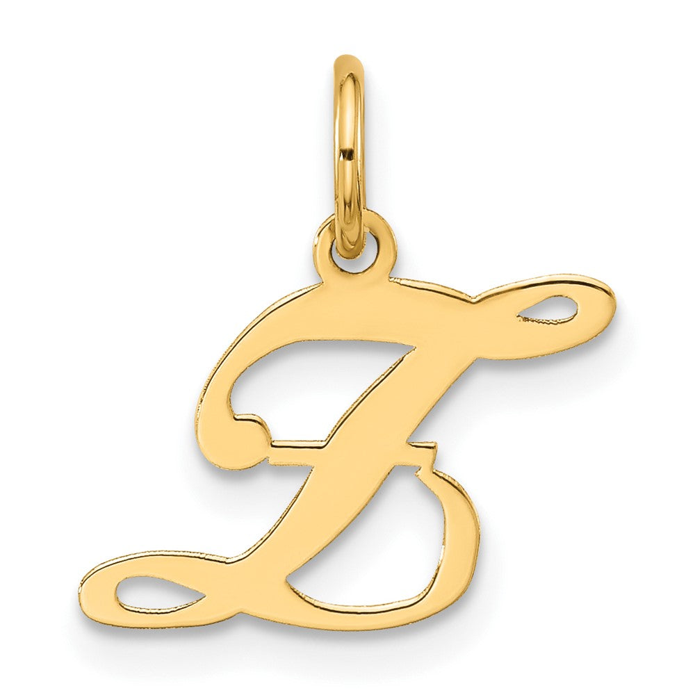 14KW Small Fancy Script Letter Z Initial Charm