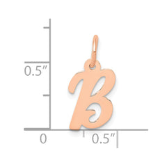 14k Rose Gold Small Script Letter B Initial Charm