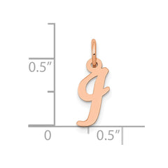 14k Rose Gold Small Script Letter I Initial Charm