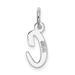 14k White Gold Small Script Letter C Initial Charm - 2