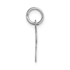14k White Gold Small Script Letter F Initial Charm - 2