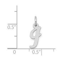 14k White Gold Small Script Letter I Initial Charm - 2