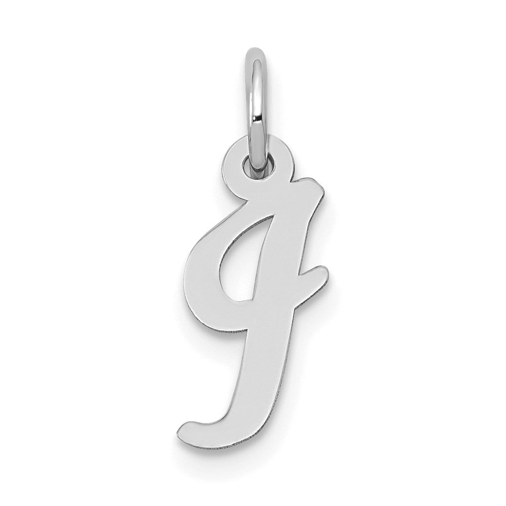14k White Gold Small Script Letter I Initial Charm - 2
