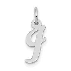 14k White Gold Small Script Letter I Initial Charm - 2