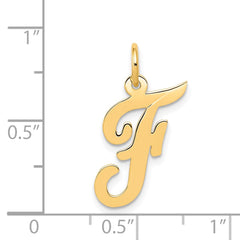 14k Medium Script Letter F Initial Charm