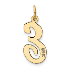 14k Large Script Letter E Initial Charm