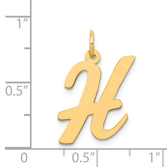 14k Large Script Letter H Initial Charm