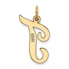 14k Large Script Letter T Initial Charm