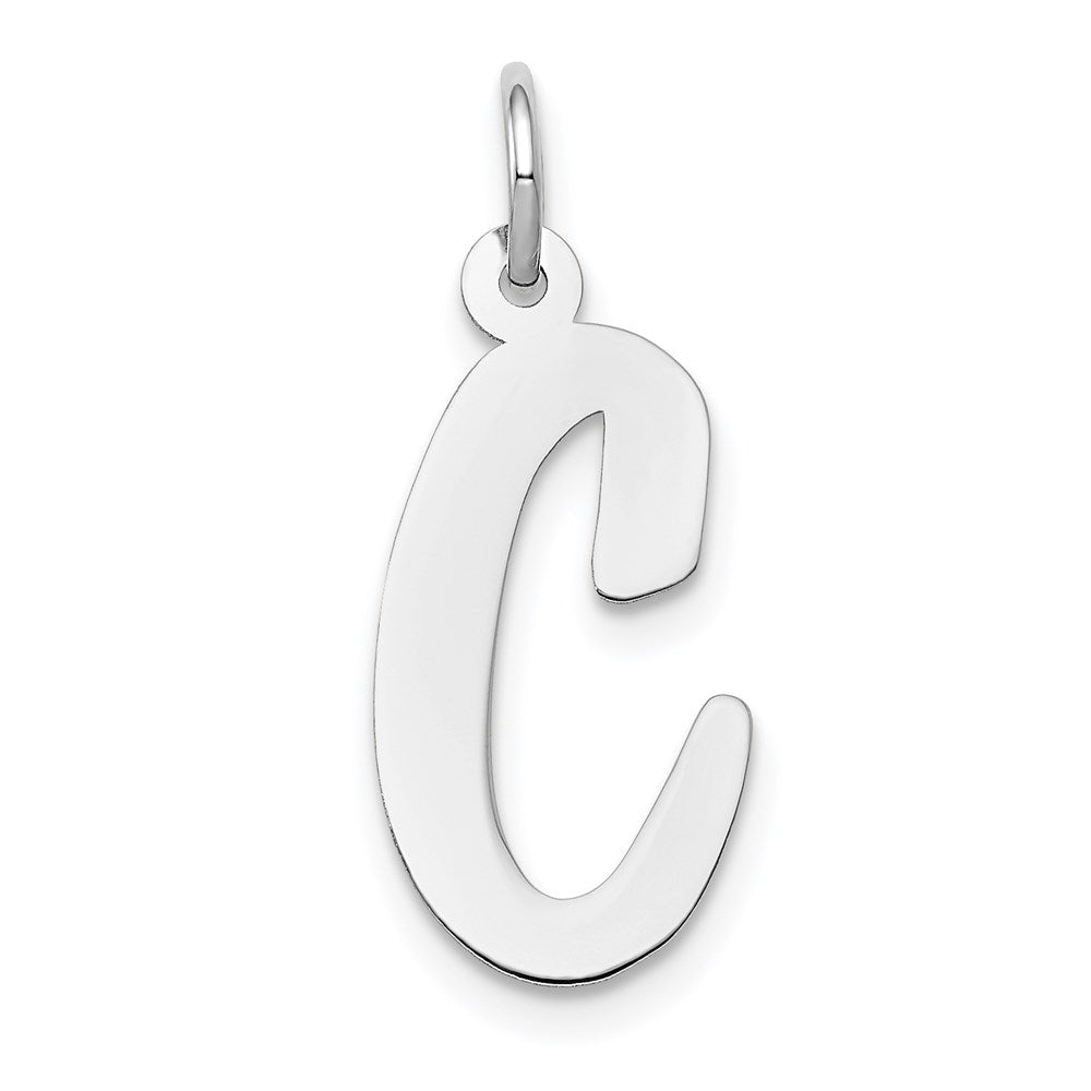 14k White Gold Large Script Letter C Initial Charm – LIV Jewelers
