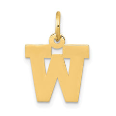 14k Small Block Letter W Initial Charm