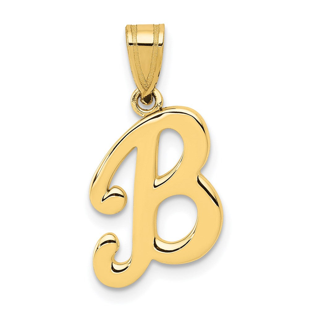 14KY Script Letter B Initial Pendant - 2