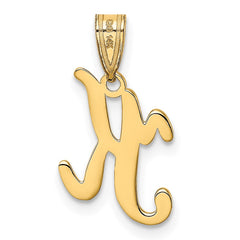 14KY Script Letter K Initial Pendant - 2