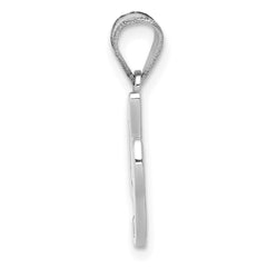 14KW White Gold Script Letter I Initial Pendant - 2