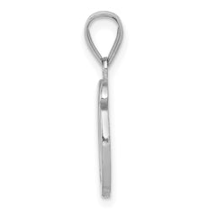 14KW White Gold Script Letter O Initial Pendant - 2