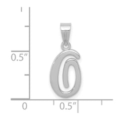 14KW White Gold Script Letter O Initial Pendant - 2