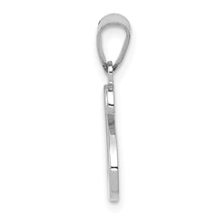 14KW White Gold Script Letter S Initial Pendant - 2