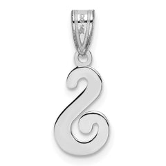 14KW White Gold Script Letter S Initial Pendant - 2