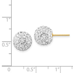 14k 10mm Disco Ball Crystal Stud Earrings