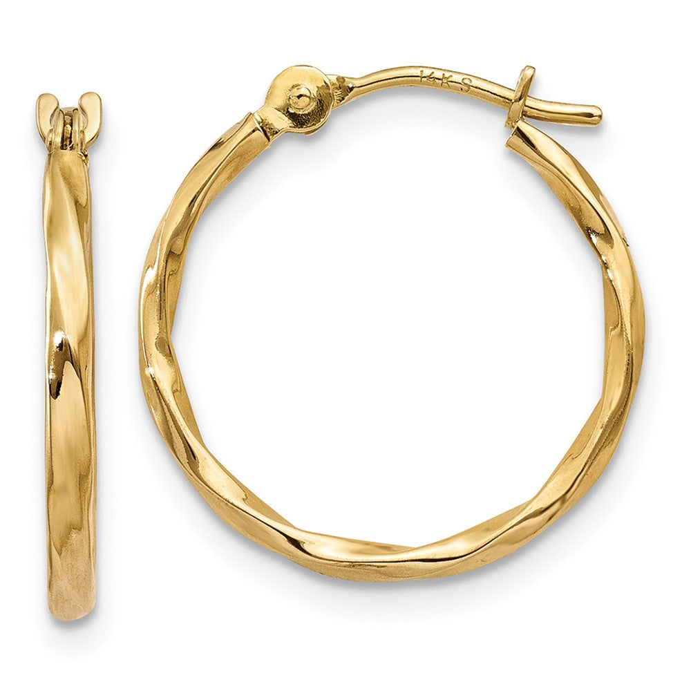 14k Twist Hoop Earrings - 2