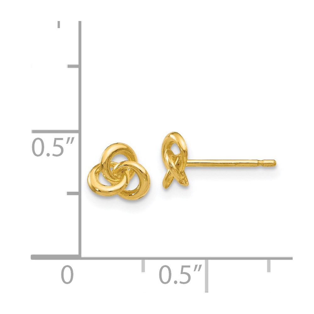 14k Polished Trinity Knot Post Earrings