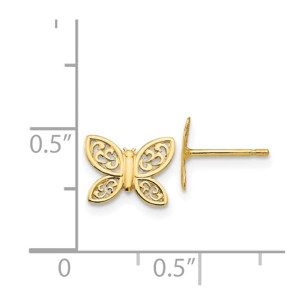 14k Polished Butterfly Post Earrings