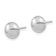 14k White Gold Polished Button Post Earrings - 2