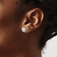 14k White Gold Polished Button Post Earrings - 2