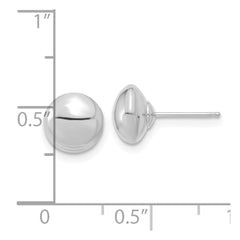14k White Gold Polished Button Post Earrings - 2