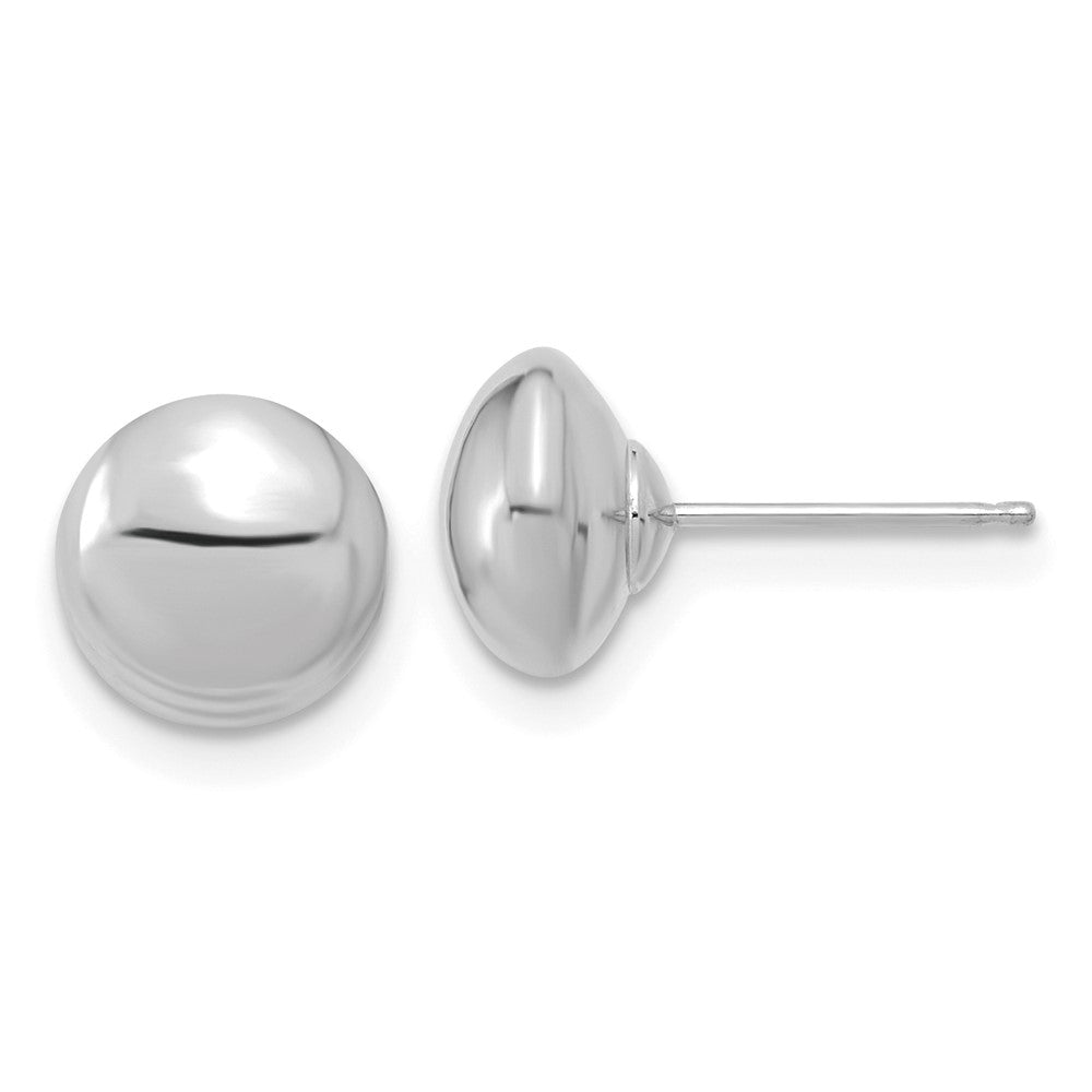 14k White Gold Polished Button Post Earrings - 2
