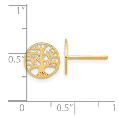 14k Round Tree Post Earrings