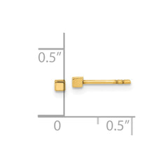 14K Polished Cube Post Earrings - 2