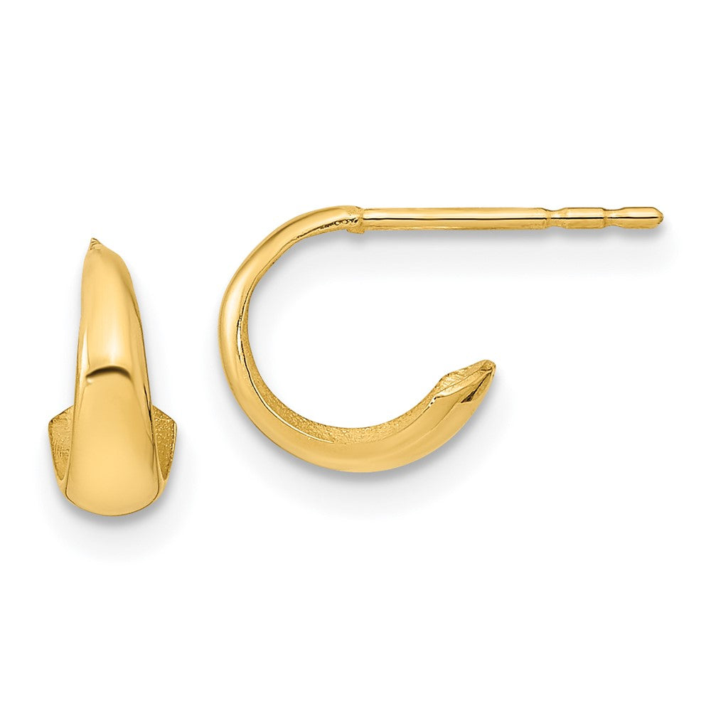 14K Polished Hoop Post Earrings - 3