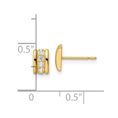 14K CZ Post Earrings
