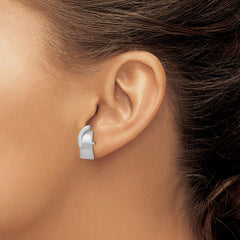 14k White Gold Polished & Satin Fancy Post Earrings