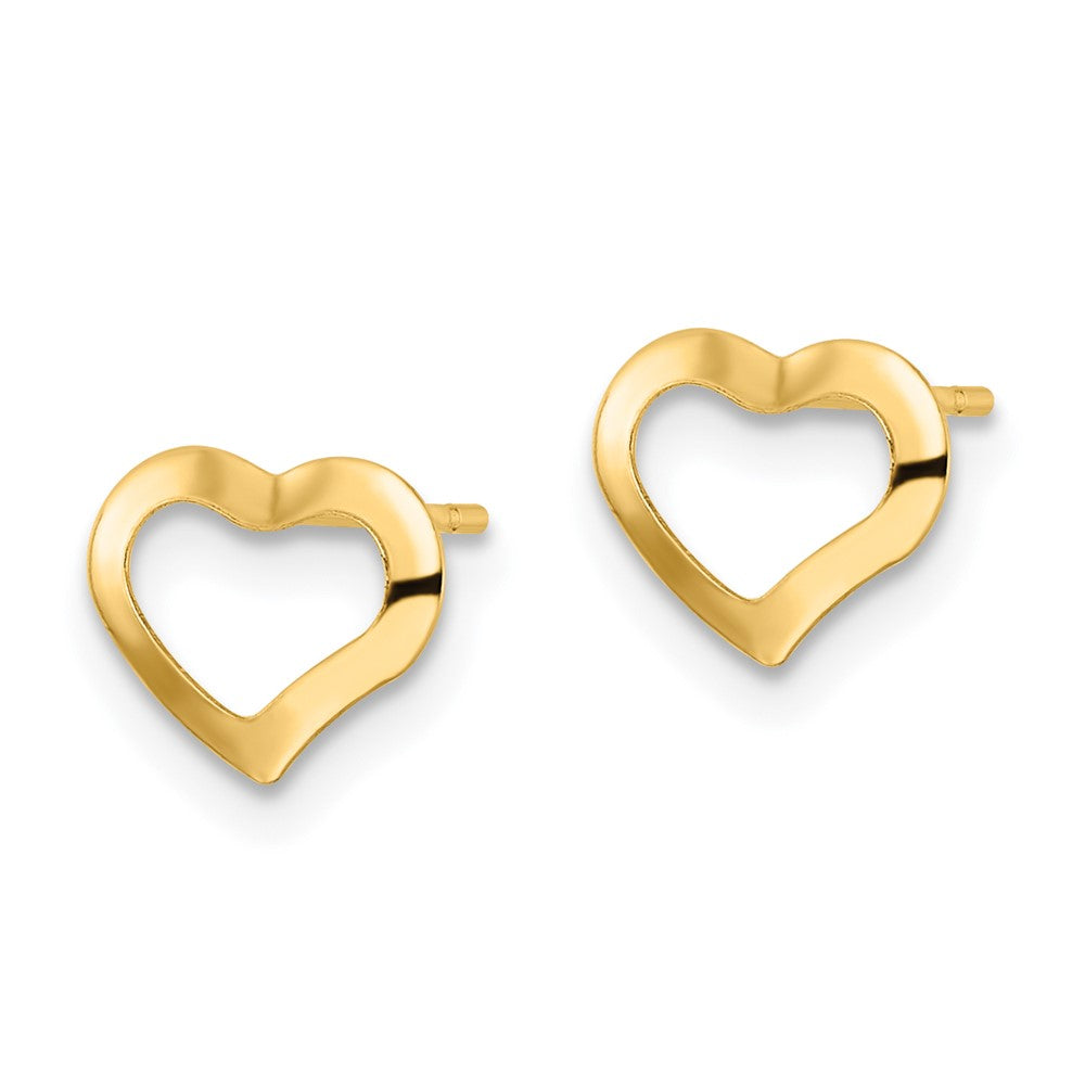 14K Polished Heart Post Earrings - 2