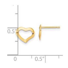 14K Polished Heart Post Earrings - 2