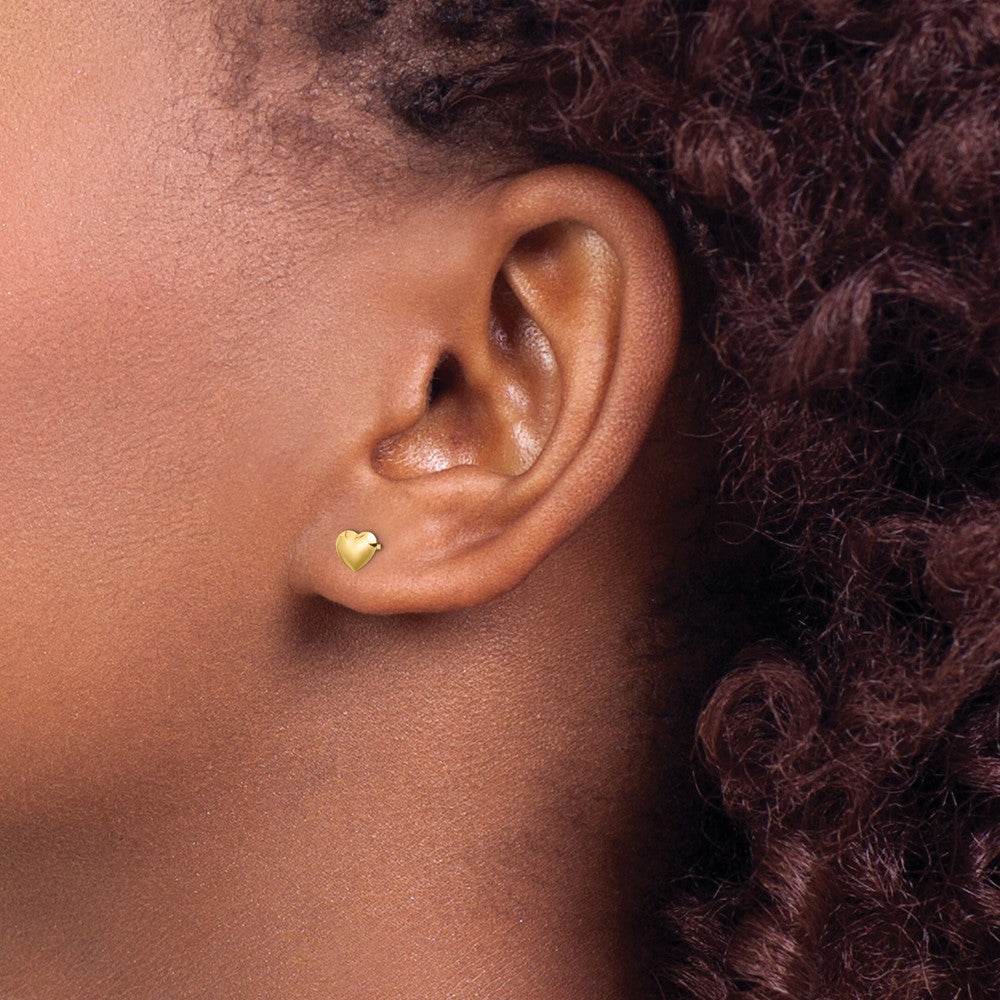 14K Polished Heart Post Stud Earrings - 4