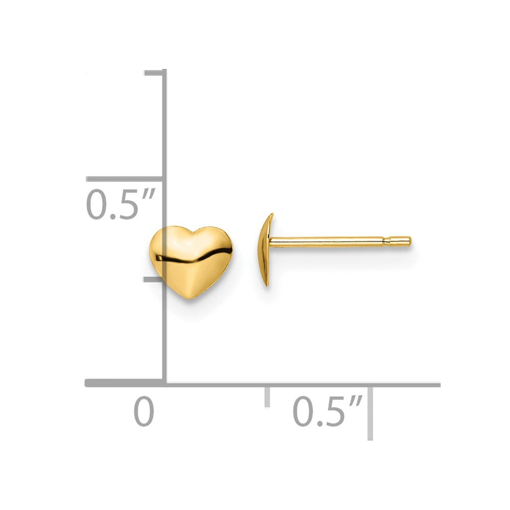 14K Polished Heart Post Stud Earrings - 4