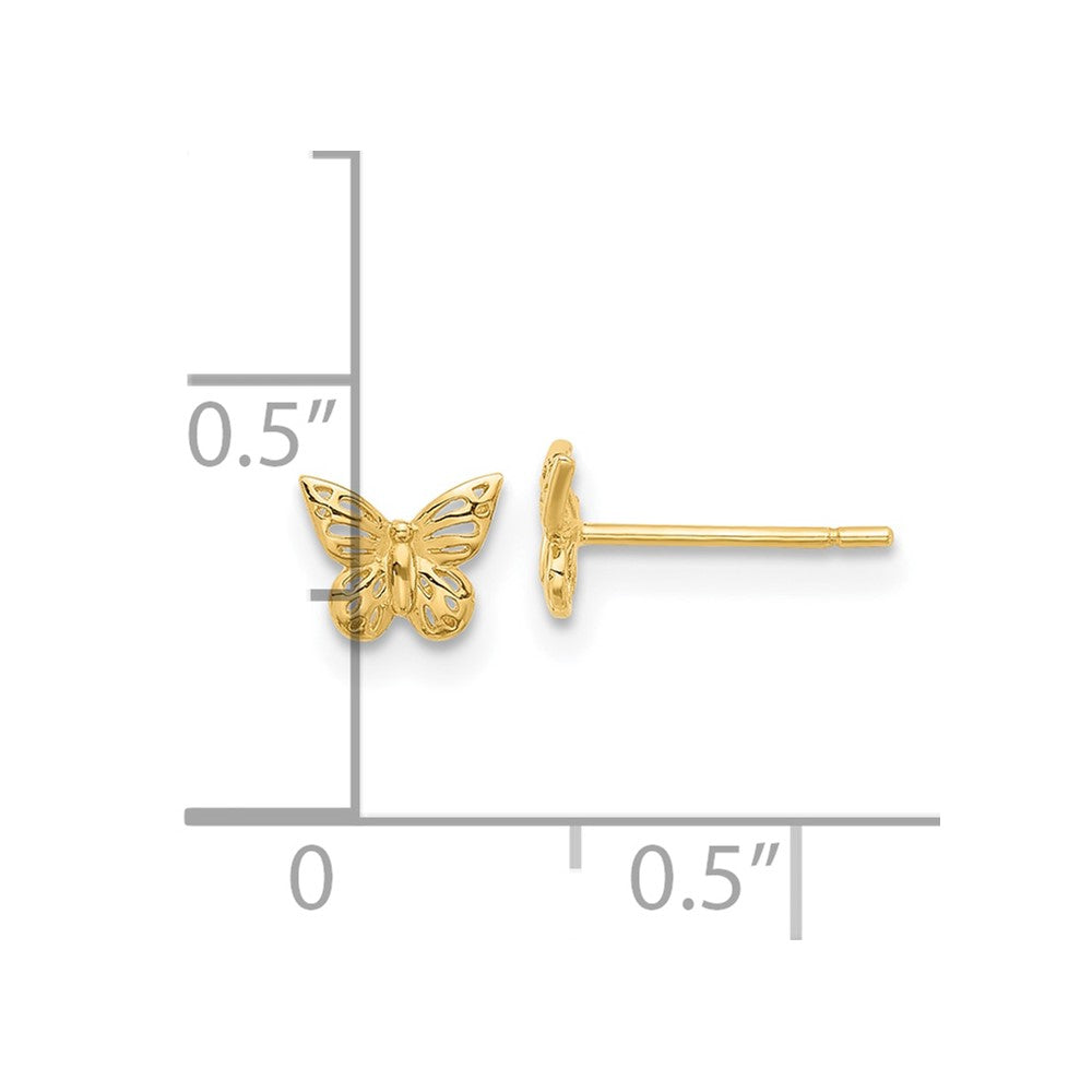 14K Polished Butterfly Post Earrings - 2